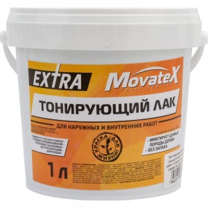 Тонирующий лак Movatex EXTRA сосна, для наружных и внутренних работ, 1 кг Н00050