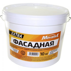 Водоэмульсионная краска Movatex EXTRA фасадная, 10 кг Т11935