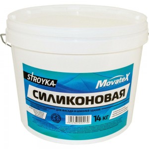 Водоэмульсионная краска Movatex Stroyka силиконовая, 14 кг Т94940