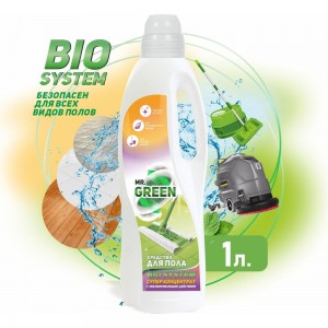 Средство для мытья полов MR.GREEN Bio system, 1 л ПНД 70301