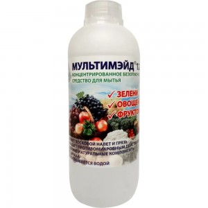 Концентрированное средство для мытья зелени, овощей, фруктов Мультимэйд 12 1 л 4607002303403