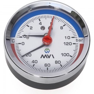 Аксиальный термоманометр MVI до 10 бар, 0C-120C, D80 мм, подключение G1/2 ATM.80.12010.04