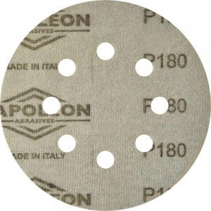 Круг шлифовальный на липучке PAPER GOLD (5 шт; 125 мм; 8 отверстий; P180) NAPOLEON npg5-125-8-180