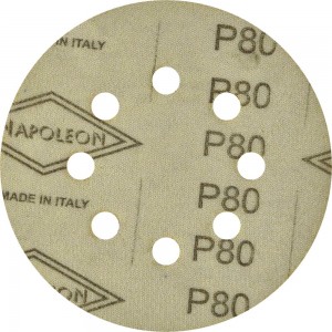 Круг шлифовальный на липучке PAPER GOLD (5 шт; 125 мм; 8 отверстий; P80) NAPOLEON npg5-125-8-080
