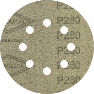 Круг шлифовальный на липучке PAPER GOLD (5 шт; 125 мм; 8 отверстий; P280) NAPOLEON npg5-125-8-280