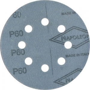Круг шлифовальный на липучке FILM (5 шт; 125 мм; 8 отверстий; P60) NAPOLEON npf5-125-8-060