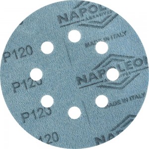 Круг шлифовальный на липучке FILM (5 шт; 125 мм; 8 отверстий; P120) NAPOLEON npf5-125-8-120