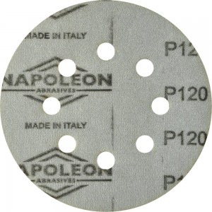 Круг шлифовальный на липучке PAPER GOLD (5 шт; 125 мм; 8 отверстий; P120) NAPOLEON npg5-125-8-120