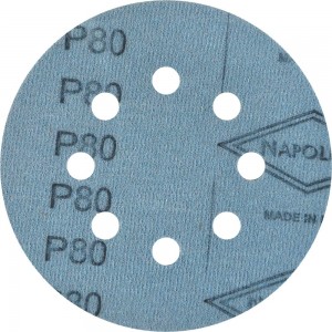 Круг шлифовальный на липучке FILM (5 шт; 125 мм; 8 отверстий; P80) NAPOLEON npf5-125-8-080