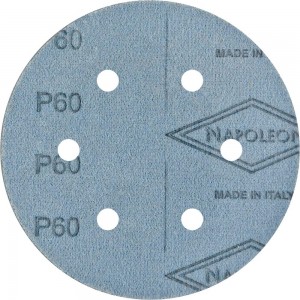 Круг шлифовальный на липучке FILM (5 шт; 150 мм; 6 отверстий; P60) NAPOLEON npf5-150-6-060