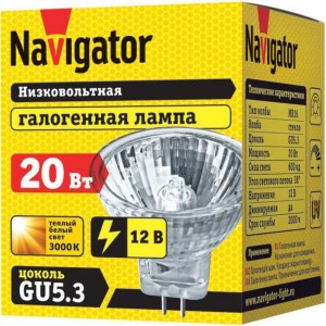 Галогенная лампа Navigator 94 202 MR16 20W 12V 2000h 4607136942028 128297