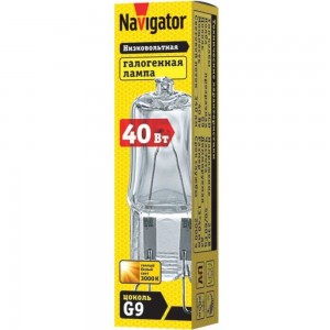 Галогенная лампа Navigator 94 215 JCD9 40Вт clear G9 230В 2000h 4607136942158 128325