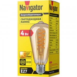 Лампа Navigator NLL-F-ST64-4-230-2.5К-E27-SPIRAL 61628