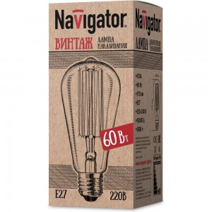 Лампа Navigator I-V-ST64-SC17-60-230-E27-CLG 71957