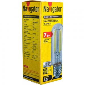Лампа Navigator NLL-F-T39-7-230-4K-E27-CL 110mm 14442