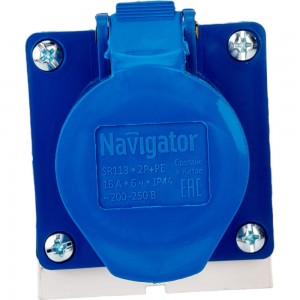 Розетка Navigator 14 294 NCA-SR113-16-220 стационарная наружная 16А 2P+PE IP44 14294