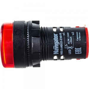 Индикаторная лампа Navigator NBI-I-AD22-230-R красная, d22мм, 230В AC/DC 82801