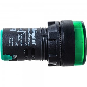 Индикаторная лампа Navigator NBI-I-AD22-230-G зеленая, d22мм, 230В AC/DC 82800
