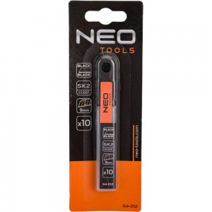 Лезвия сменные отламывающиеся (10 шт; 9 мм; чёрные; SK2) NEO Tools 64-012