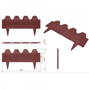 Декоративное ограждение Neoкомпозит ППК Заборчик 2500x175x12 мм, коричневый, 5 шт. ОД(Т)-175 К5