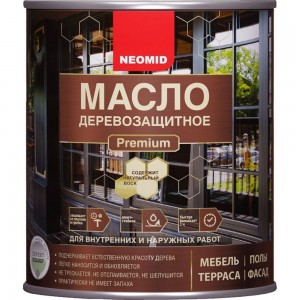 Деревозащитное масло Neomid Premium 0.75 л Н-маслоPrem-0,75/бцв