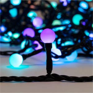 Гирлянда Neon-Night Мультишарики d=13мм, 20м, черный ПВХ, 200LED RGB 303-509-1