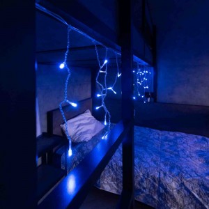 Гирлянда Neon-Night АЙСИКЛ бахрома, 1.8х0.5м, прозрачный ПВХ, 48 LED СИНИЕ IP20 255-013