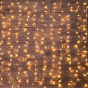 Гирлянда Neon-Night дождь (занавес) 1.5х1 м, прозрачный ПВХ, 96 LED тепло-белые, IP20 235-026