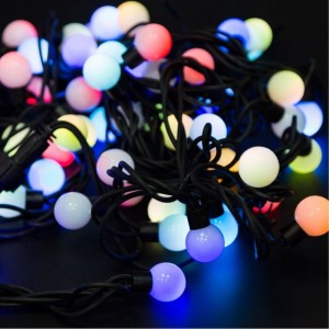 Гирлянда Neon-Night Мультишарики, диаметр 23 мм, 10м, 80 LED, RGB, черный каучук 303-599