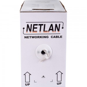 Кабель NETLAN U/UTP 4 пары, категория 5e, внутренний, PVC, серый, 305м EC-UU004-5E-PVC-GY