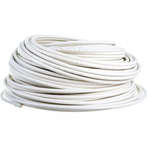 Коаксиальный кабель NETLAN RG-6, одножильный, CCS, PVC, белый, 100м UEC-C2-32123A-WT-1