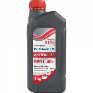 Охлаждающая жидкость NIAGARA Антифриз G12+, карбоксилатный, красный, 1 кг 1001001006