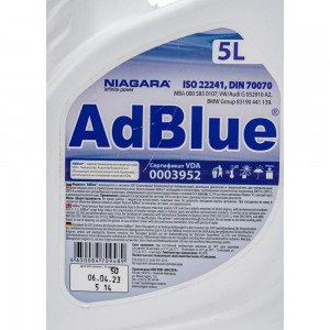 Жидкость AdBlue NIAGARA водный раствор мочевины для систем SCR а/м Евро 4/5/6, 5 л 4008000011