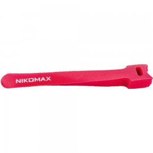 Стяжка-липучка NIKOMAX с мягкой пряжкой, 150x12 мм, красная, 10 шт. NMC-CTV150-12-SB-RD-10