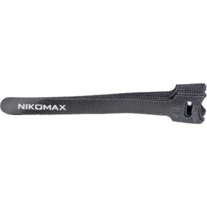 Стяжка-липучка NIKOMAX с мягкой пряжкой, 150x12 мм, черная, 10 шт. NMC-CTV150-12-SB-BK-10