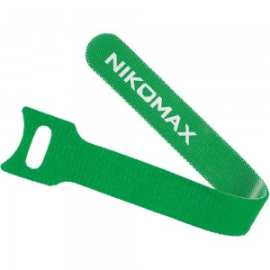 Стяжка-липучка NIKOMAX с мягкой пряжкой, 210x16 мм, зеленая, 10 шт. NMC-CTV210-16-SB-GN-10