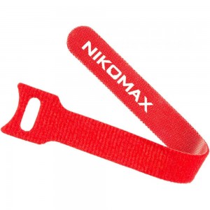 Стяжка-липучка NIKOMAX с мягкой пряжкой, 310x16 мм, красная, 10 шт. NMC-CTV310-16-SB-RD-10