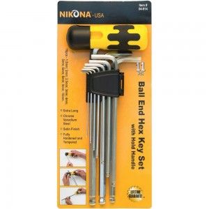 Набор шестигранных ключей NIKONA с Т-образной рукояткой, пластиковый держатель, в блистере, 11шт, 1,5-10мм 04-914