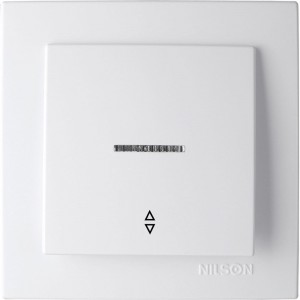 1-клавишный проходной выключатель Nilson СУ с подсветкой, TOURAN-ALEGRA-THOR, белый 24111008