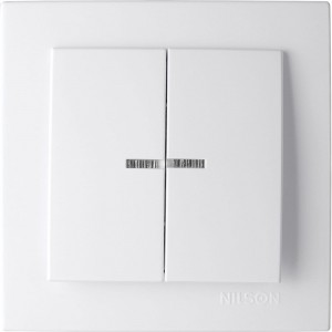 2-клавишный выключатель Nilson СУ с подсветкой, TOURAN-ALEGRA-THOR, белый 24111004