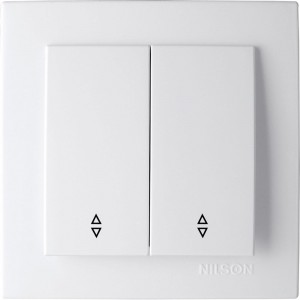 2-клавишный выключатель Nilson СУ проходной, TOURAN-ALEGRA-THOR, белый 24111009