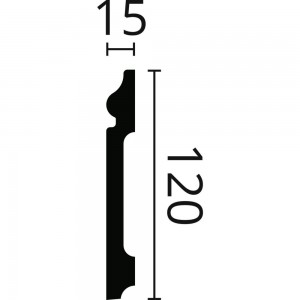 Плинтус напольный WALLSTYL (2000х120х15 мм; белый) NMC FL2