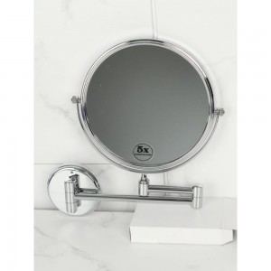 Зеркало для ванной Nofer Reflex с увеличением Х5, Ø 200 мм, латунь, глянец 08009.2.B