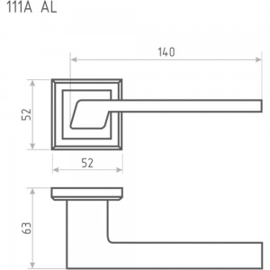 Дверная ручка НОРА-М 111К AL графит 16550
