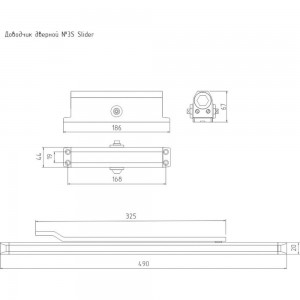 Дверной доводчик НОРА-М 3S Slider скользящая тяга, для дверей до 70 кг, белый 18762