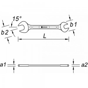 Двусторонний рожковый ключ NORGAU тип N6-19x24 19х24, длина 237 мм 060107202