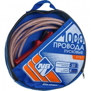 Пусковые провода Nova Bright 1000А с прозрачной изоляцией, в сумке, 4,0 м 47781