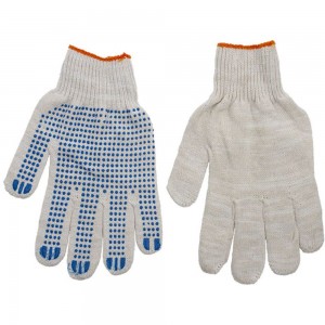 Хлопчатобумажные вязанные перчатки NWT с ПВХ 10 класс, 5 нитей 7290048