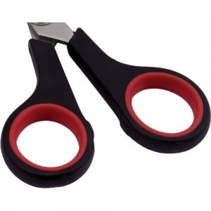 Ножницы ОФИСМАГ Soft Grip 140 мм, резиновые вставки, черно-красные, 3-х сторонняя заточка 236454
