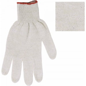 Хлопчатобумажные перчатки ОФИСМАГ 50 пар, 10 класс, 32-34 г, 83 текс, Пвх точка, белые 605503